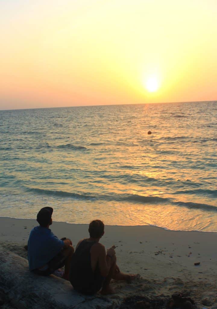 Dom and I Watching the sunset on Isla Mucura