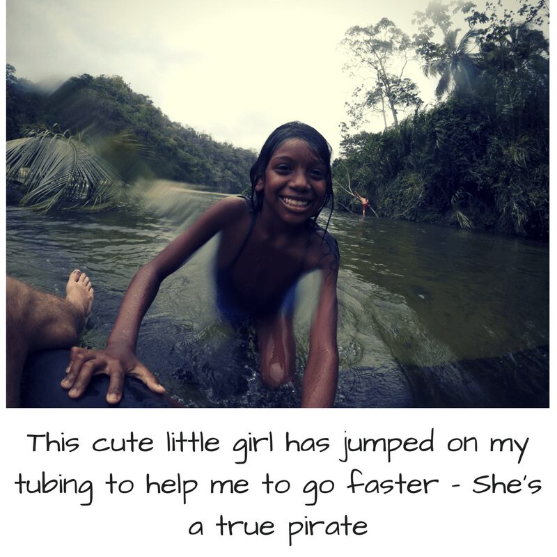 Little girl Tubing Palomino trip to Colombia