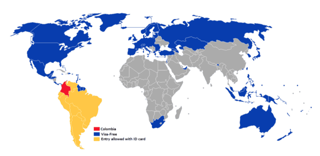 Colombia Visa each country