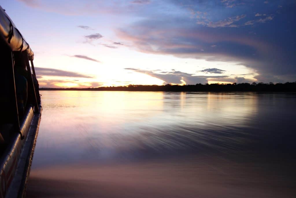 Sunset on the Rio Guayabero in San José del Guaviare