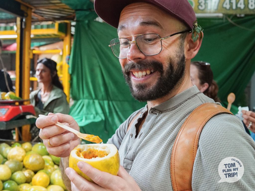 Fruits Tour in La Minorista Market Medellin Antioquia Colombia - Maracuya