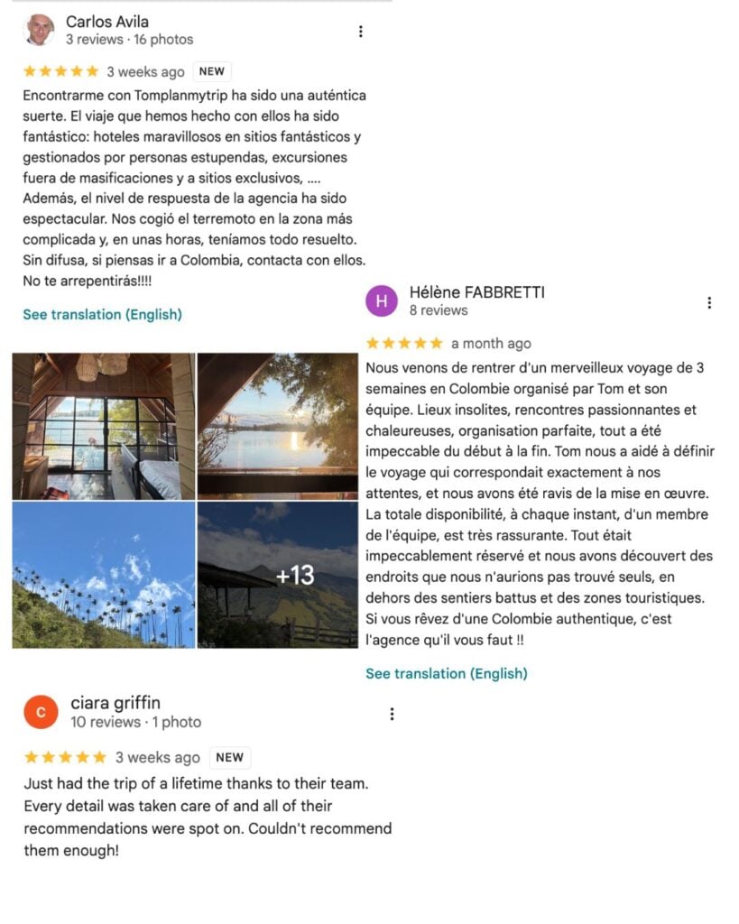 Review Colombia Travel agency Tomplanmytrip