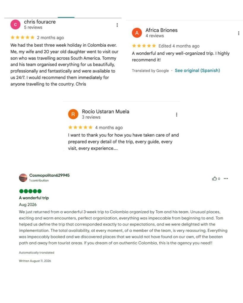 Review Colombia Travel agency Tomplanmytrip