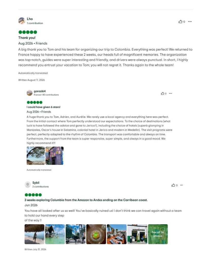 Review Colombia Travel agency Tomplanmytrip